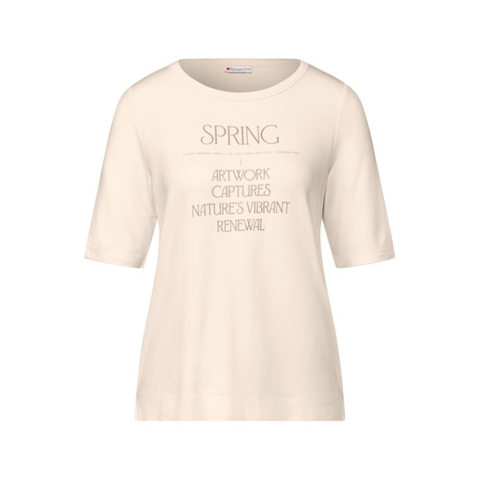 S Street One shirt letteropdruk - Ecru